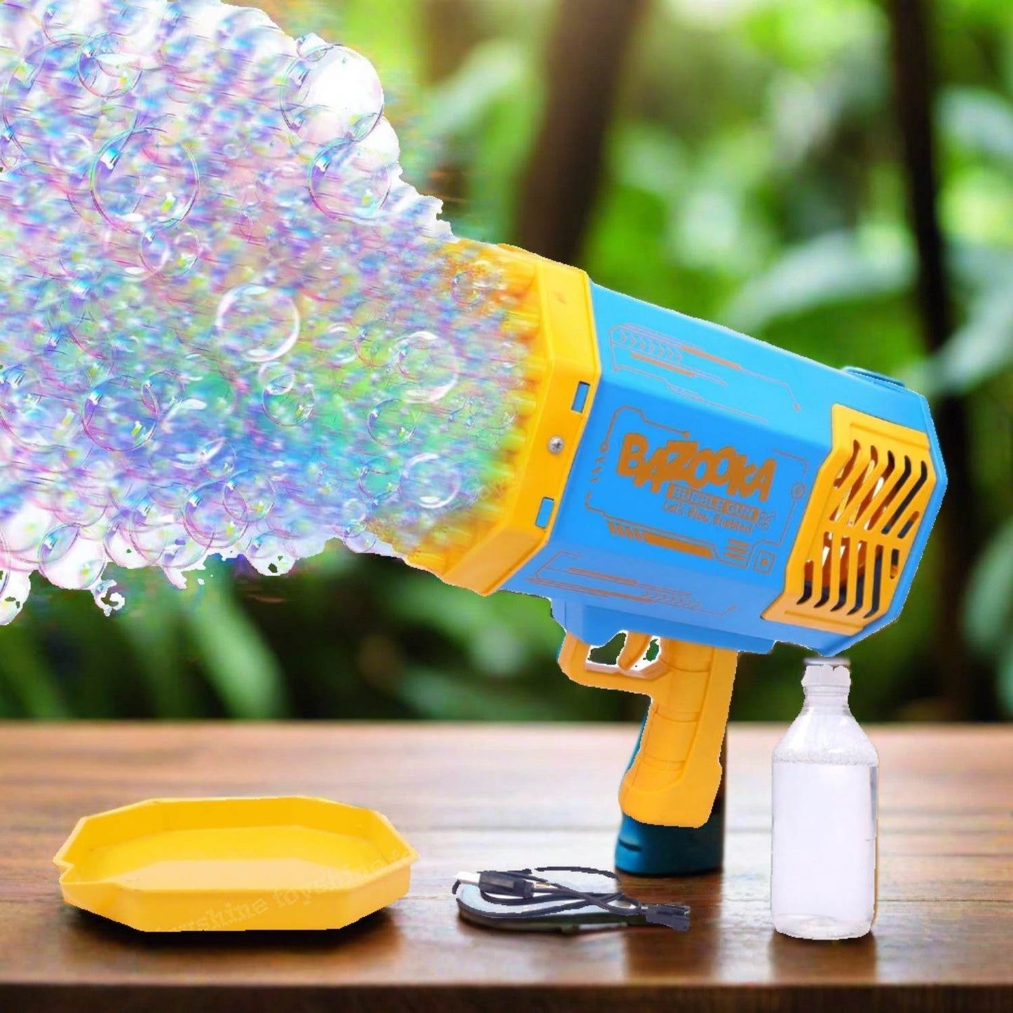 69 Holes Big Rechargeable Powerful Machine Bubble Gun Toys for Kids Adults, Bubble Makers, Big Rocket Boom Bubble Blower Best Gifts - Gadgetspiremart