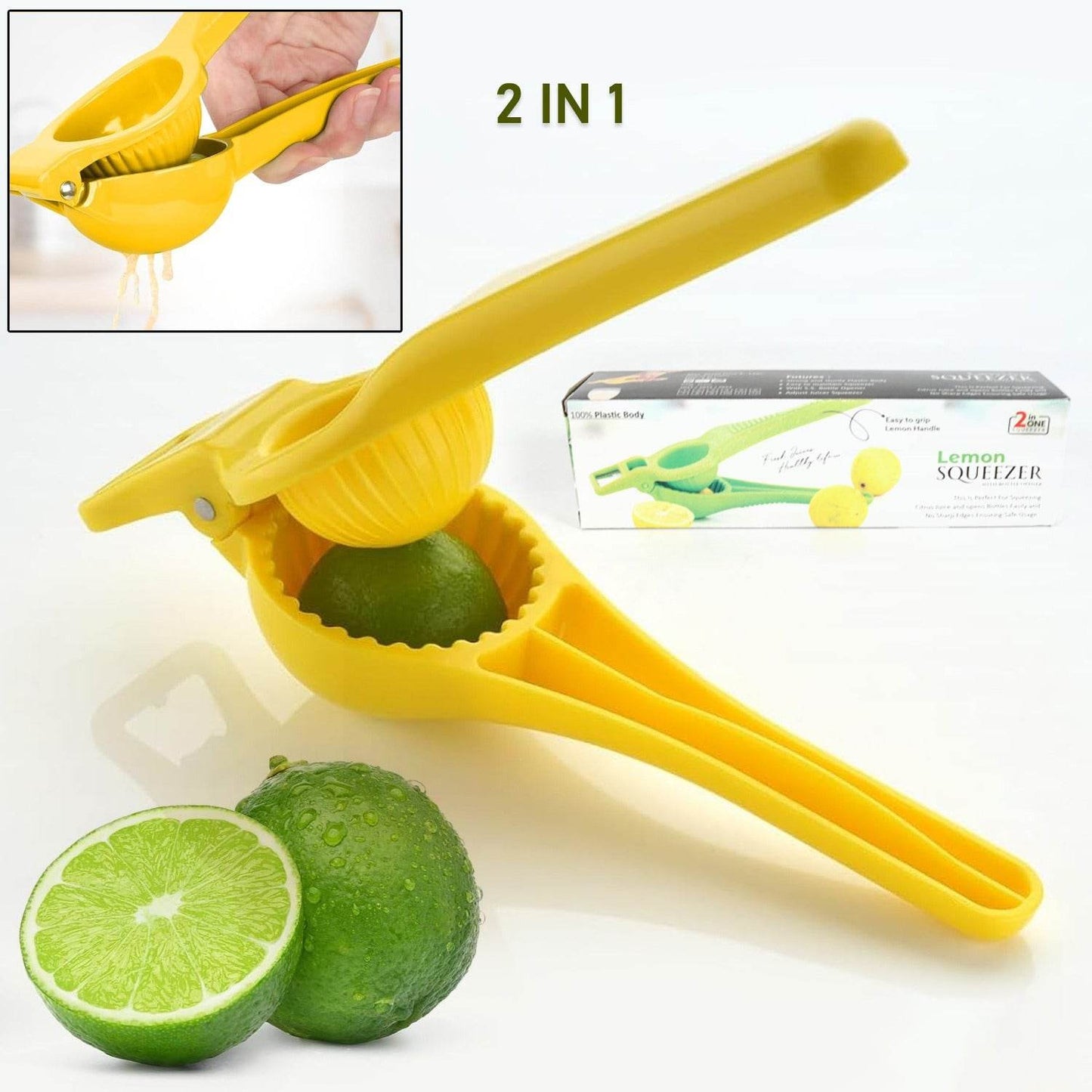 Kitchen 2 in 1 Unbreakable Lemon Squeezer and Bottle Opener (1 Pc) - Gadgetspiremart