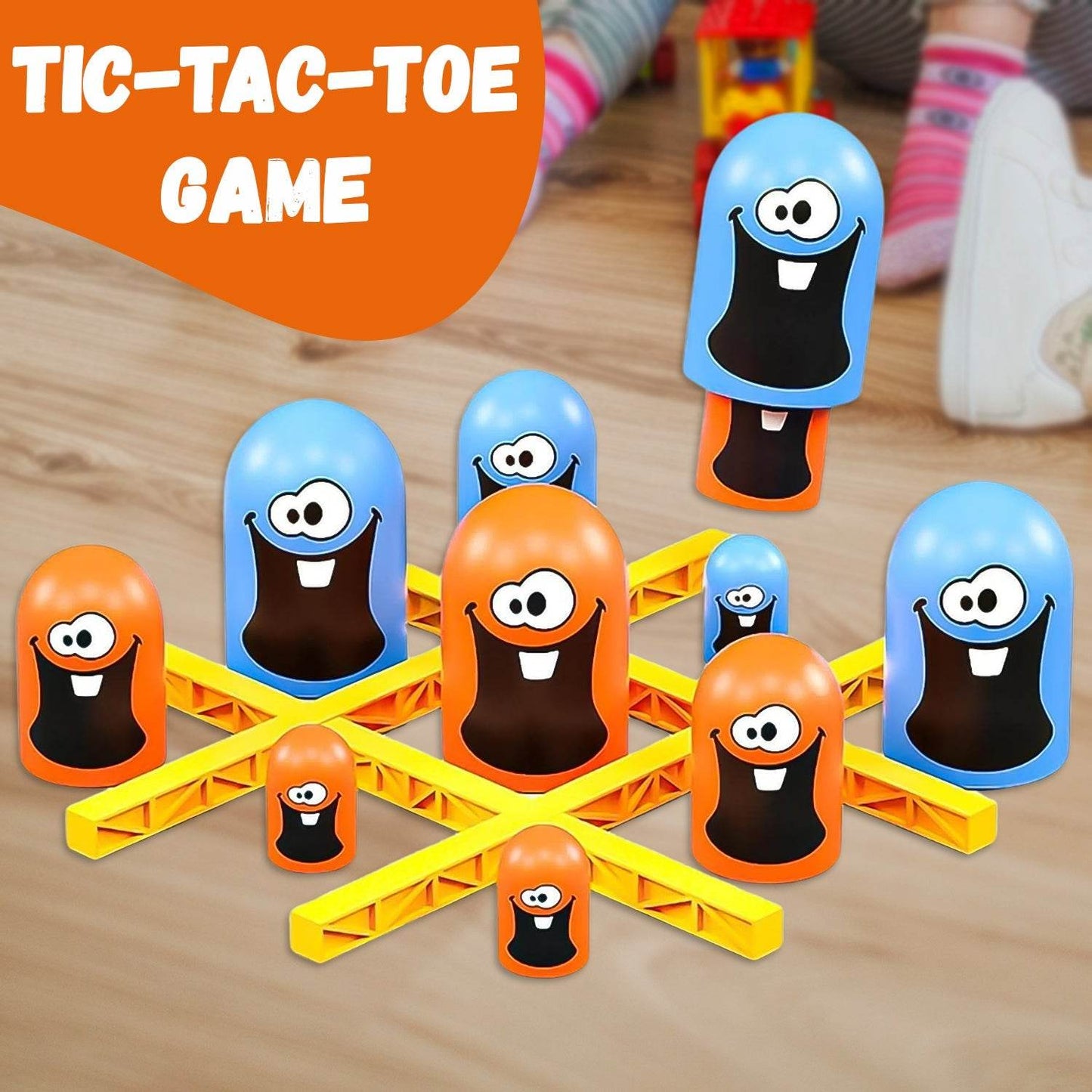 Tic-Tac-Toe Game, Gobble Game, Board Game Indoor (1 Set) - Gadgetspiremart