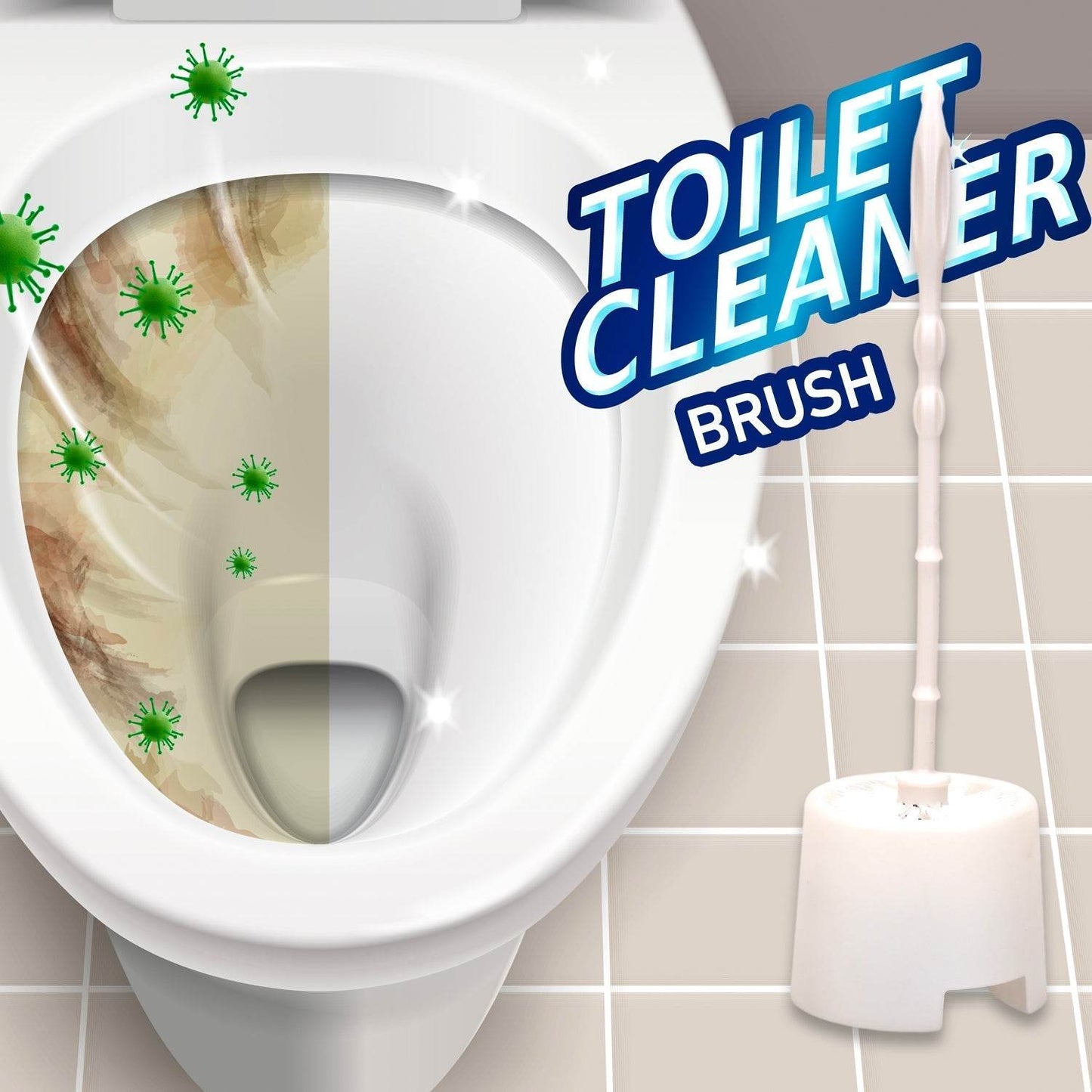 Toilet Cleaning Brush with Potted Holder - Gadgetspiremart