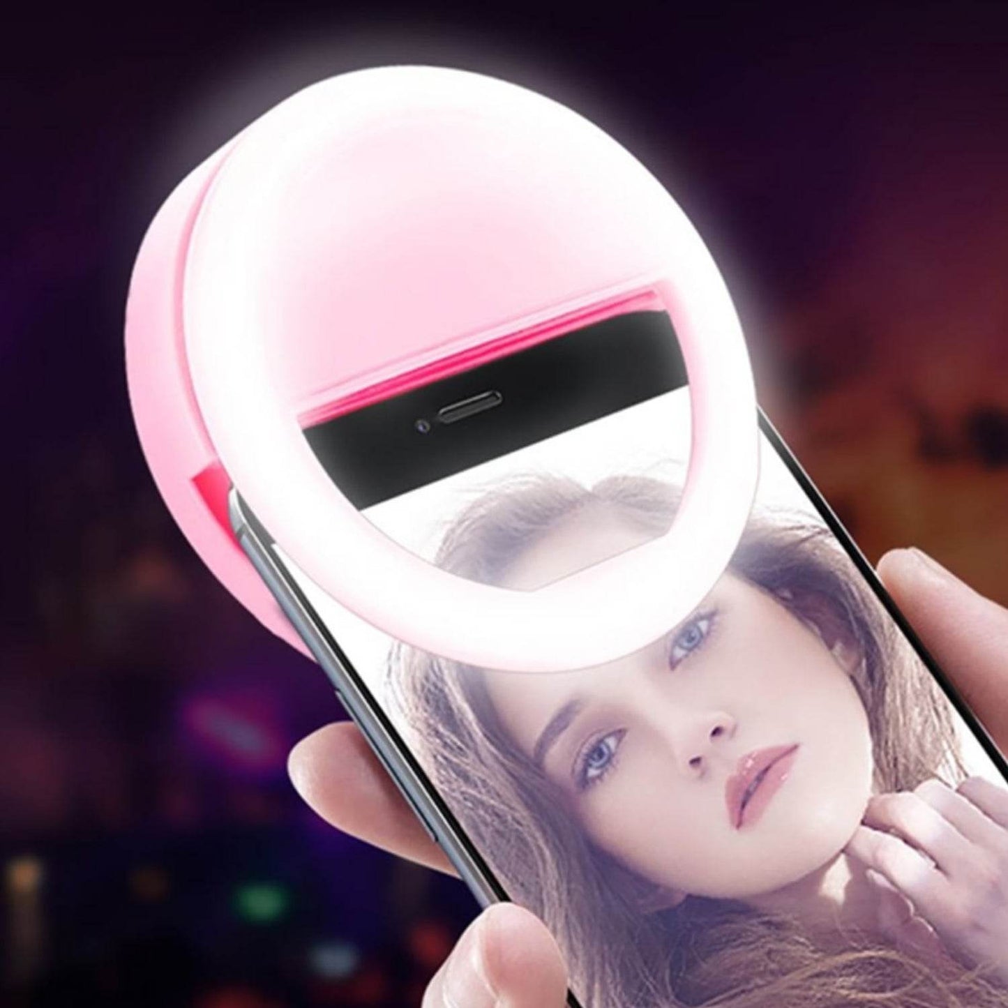 Phone Selfie Ring Light – Battery Operated Clip-On Light for Smartphone Photography (Battery Not Included) - Gadgetspiremart