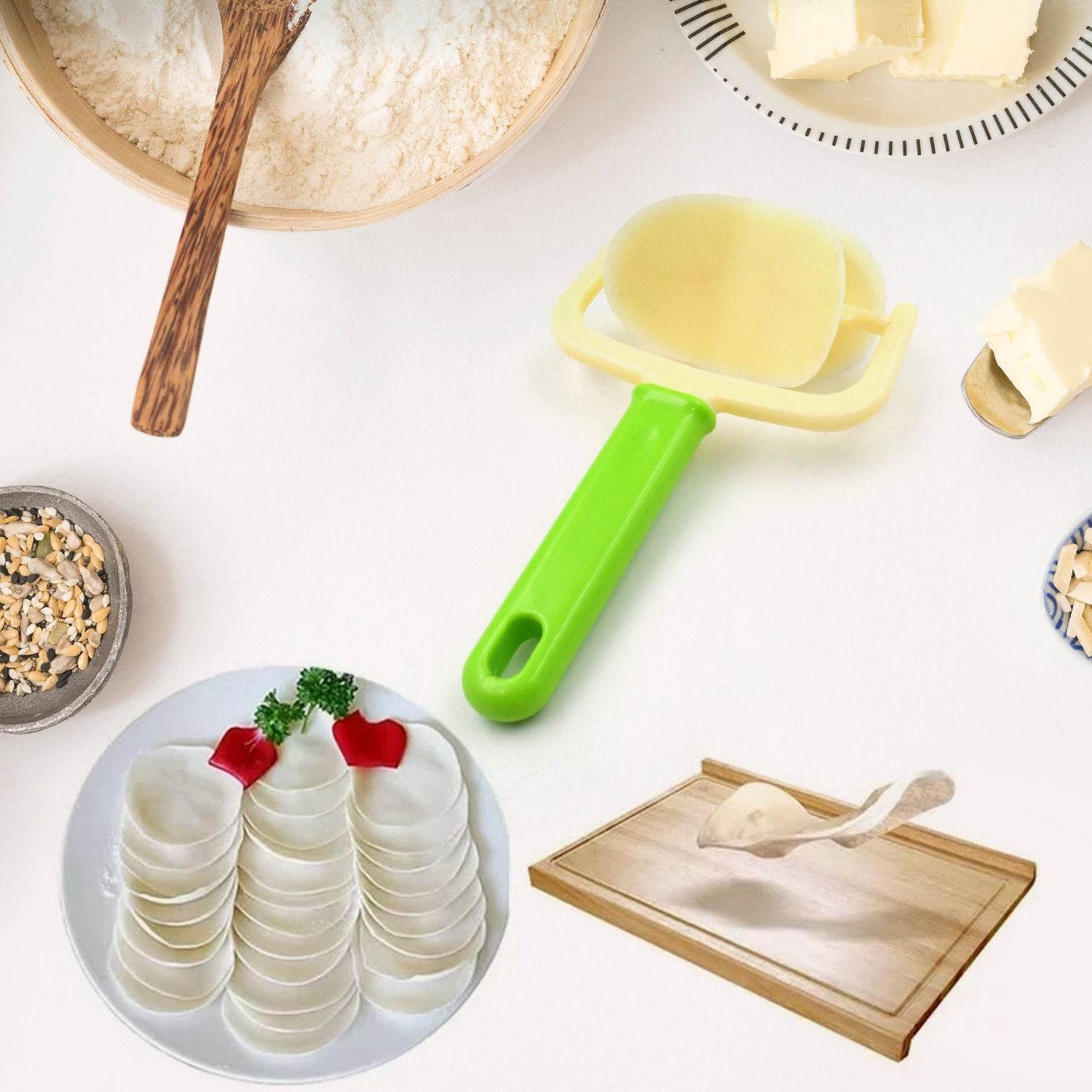 Plastic Cake Ball Cutter - Round Roll Forming Mold for Baking & Puri Making (1pc) - Gadgetspiremart