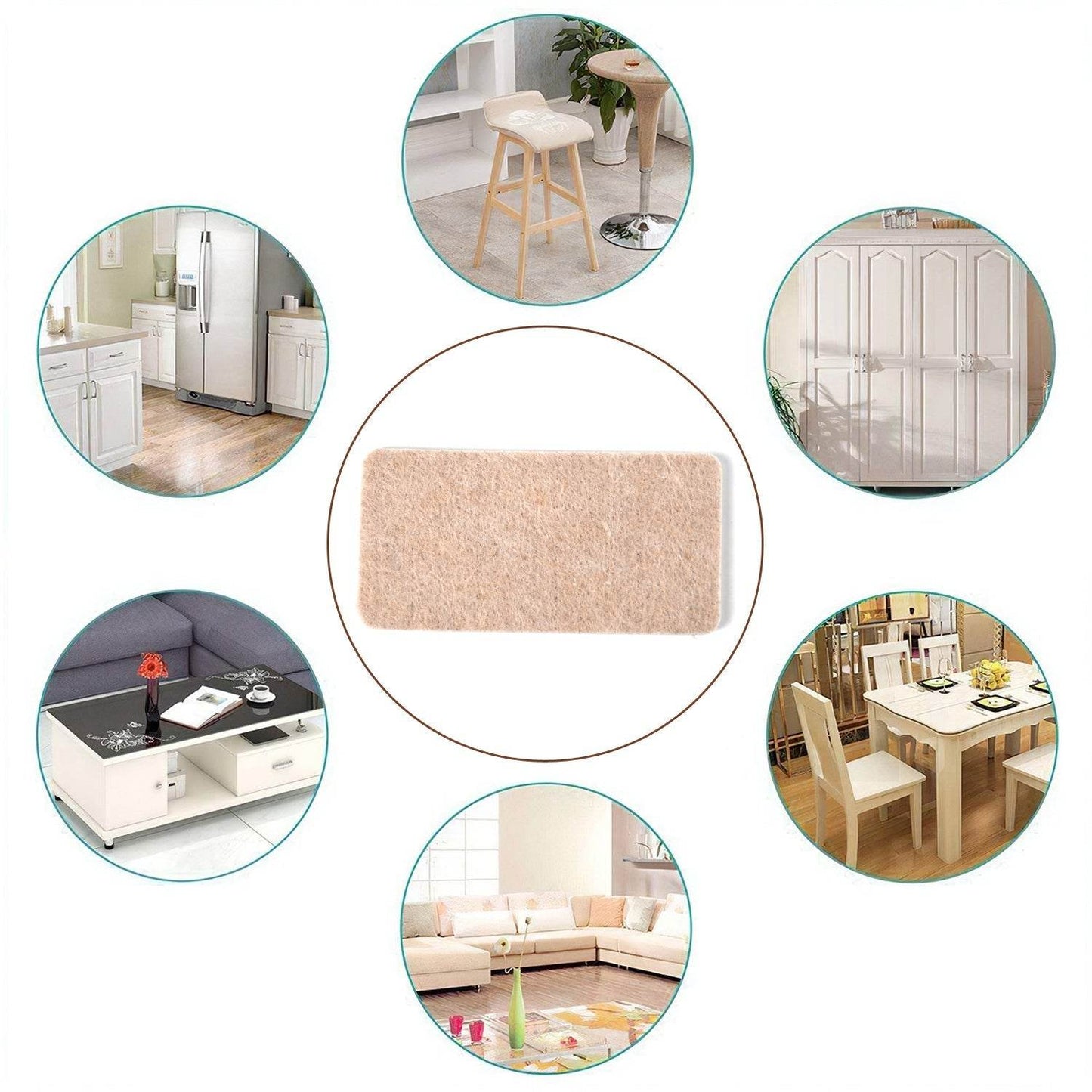 4-Piece Square Felt Furniture Floor Protector Pads - Gadgetspiremart