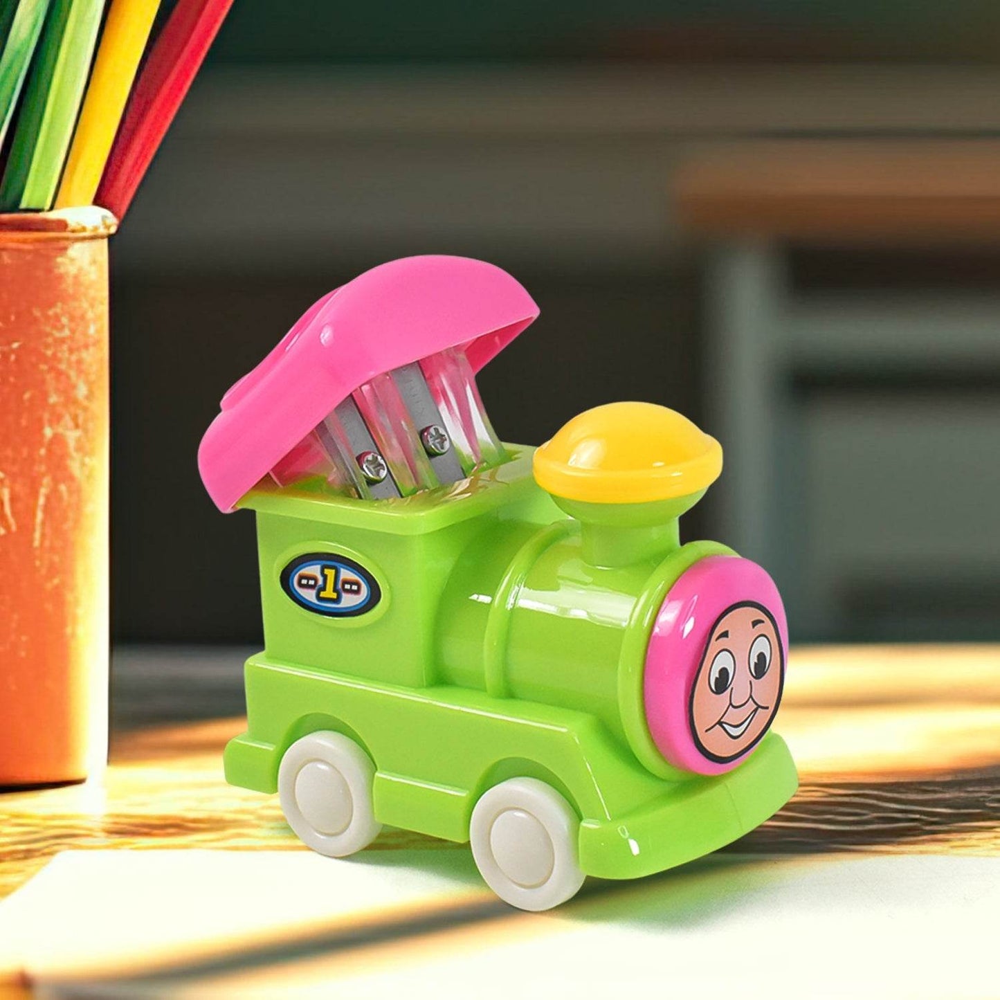 Train Double Hole Pencil Sharpener (1 Pc) - Gadgetspiremart