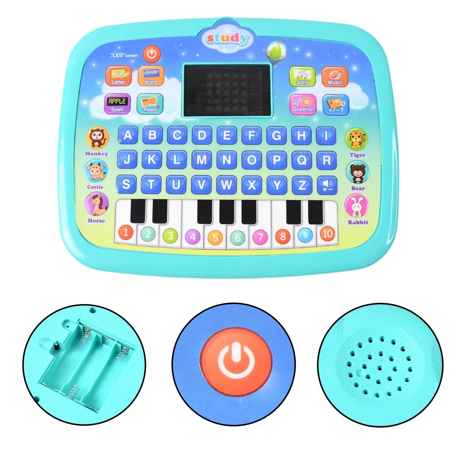 Learning Educational Computer Kids Piano Laptop with LED Screen & Music - Gadgetspiremart