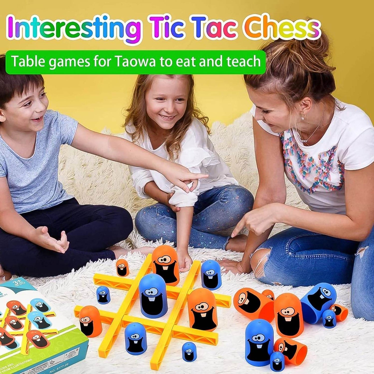 Tic-Tac-Toe Game, Gobble Game, Board Game Indoor (1 Set) - Gadgetspiremart