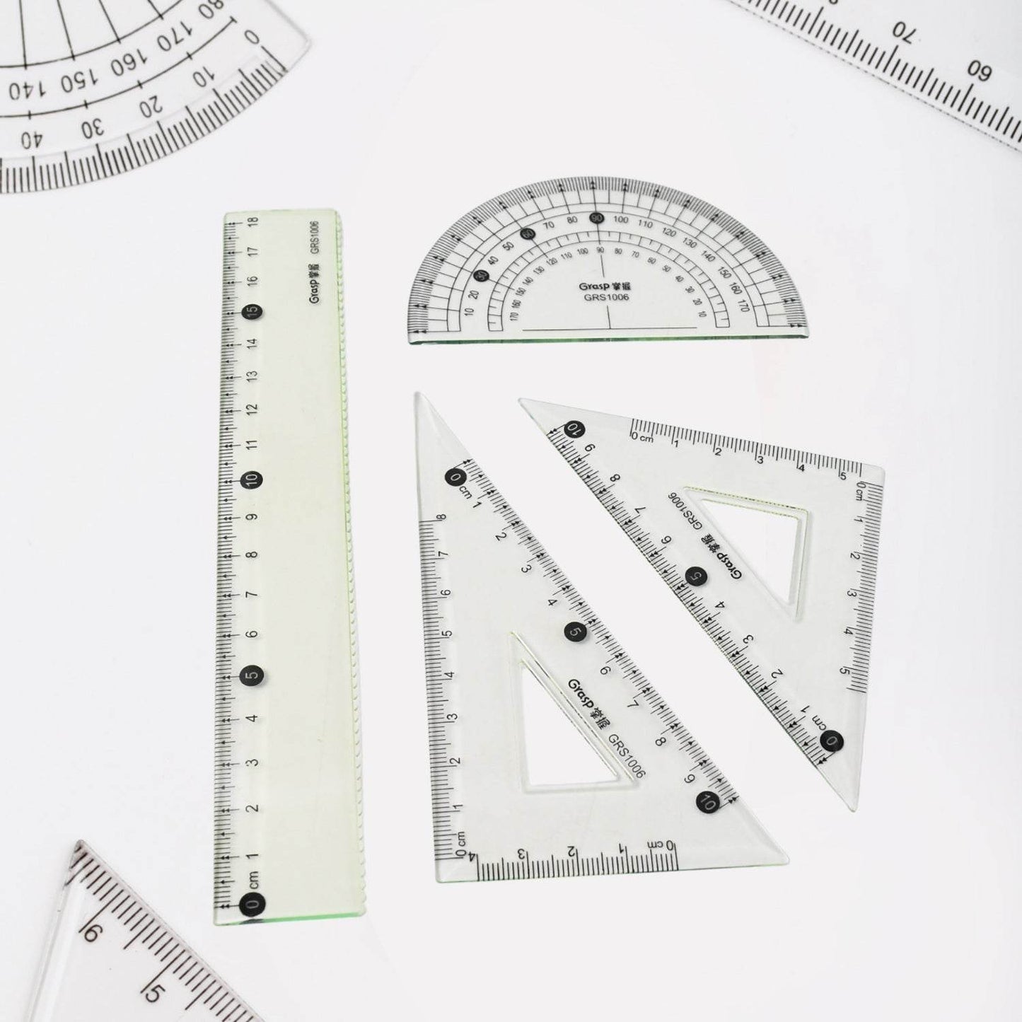 4-Piece Geometry Set, Triangle Ruler Protractor Straight Ruler - Gadgetspiremart