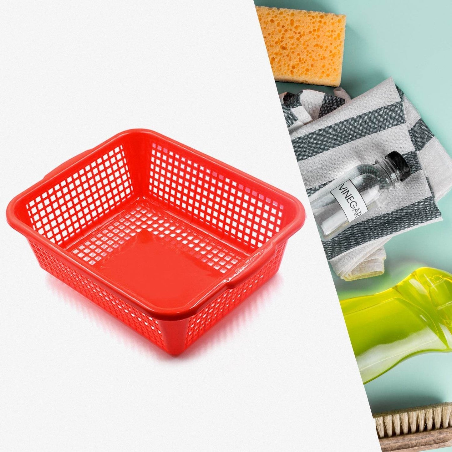 Plastic Kitchen Medium Size Vegetables and Fruits Washing Basket Dish Rack Multipurpose Organizers - Gadgetspiremart