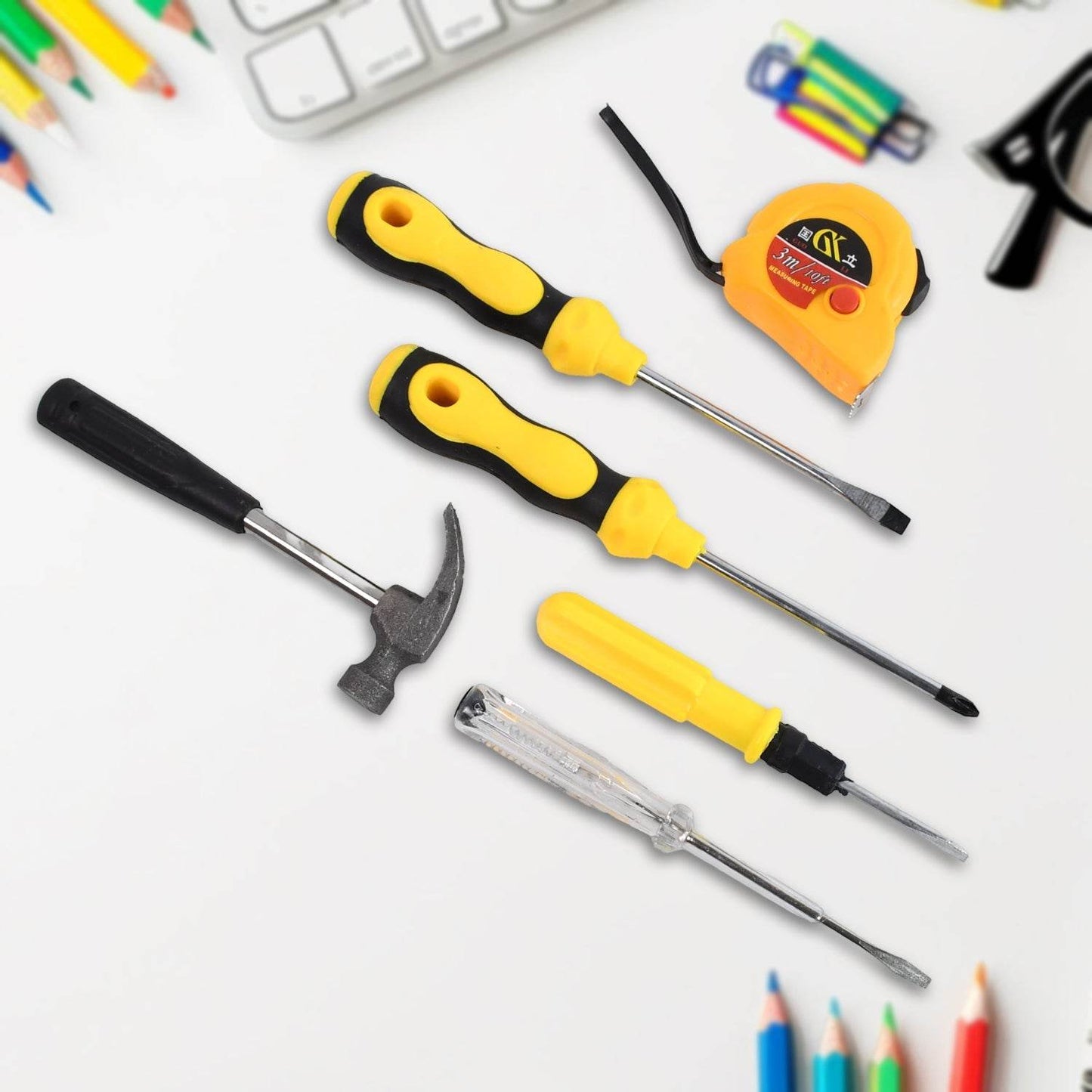 6 in 1 Hand Tool Kit Repair Home Screwdrivers Tool Kit with Tools Including Daily - Gadgetspiremart