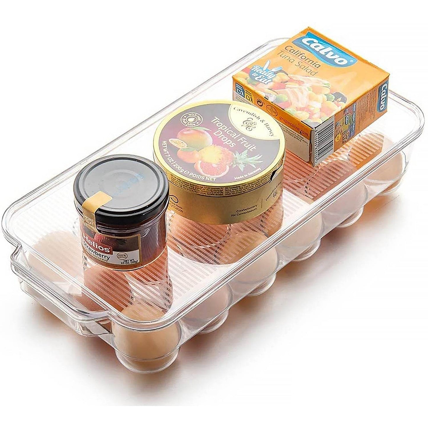 Plastic 18 Cavity Egg Storage Box Or Egg Trays For Refrigerator With Lid & Handles High Quality, Rectangular Egg Tray Box For 18 Egg (1 Pc) - Gadgetspiremart