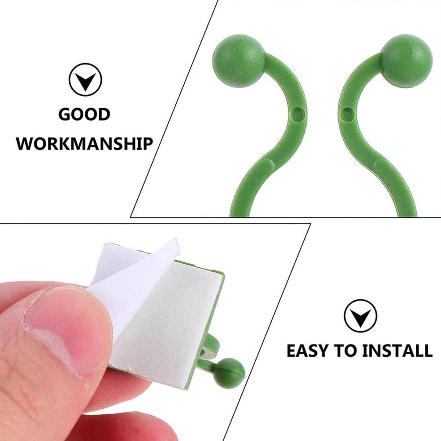 Plant Climbing Wall Fixture Clip Self-Adhesive Hook (40 Pcs Set / With plastic box) - Gadgetspiremart