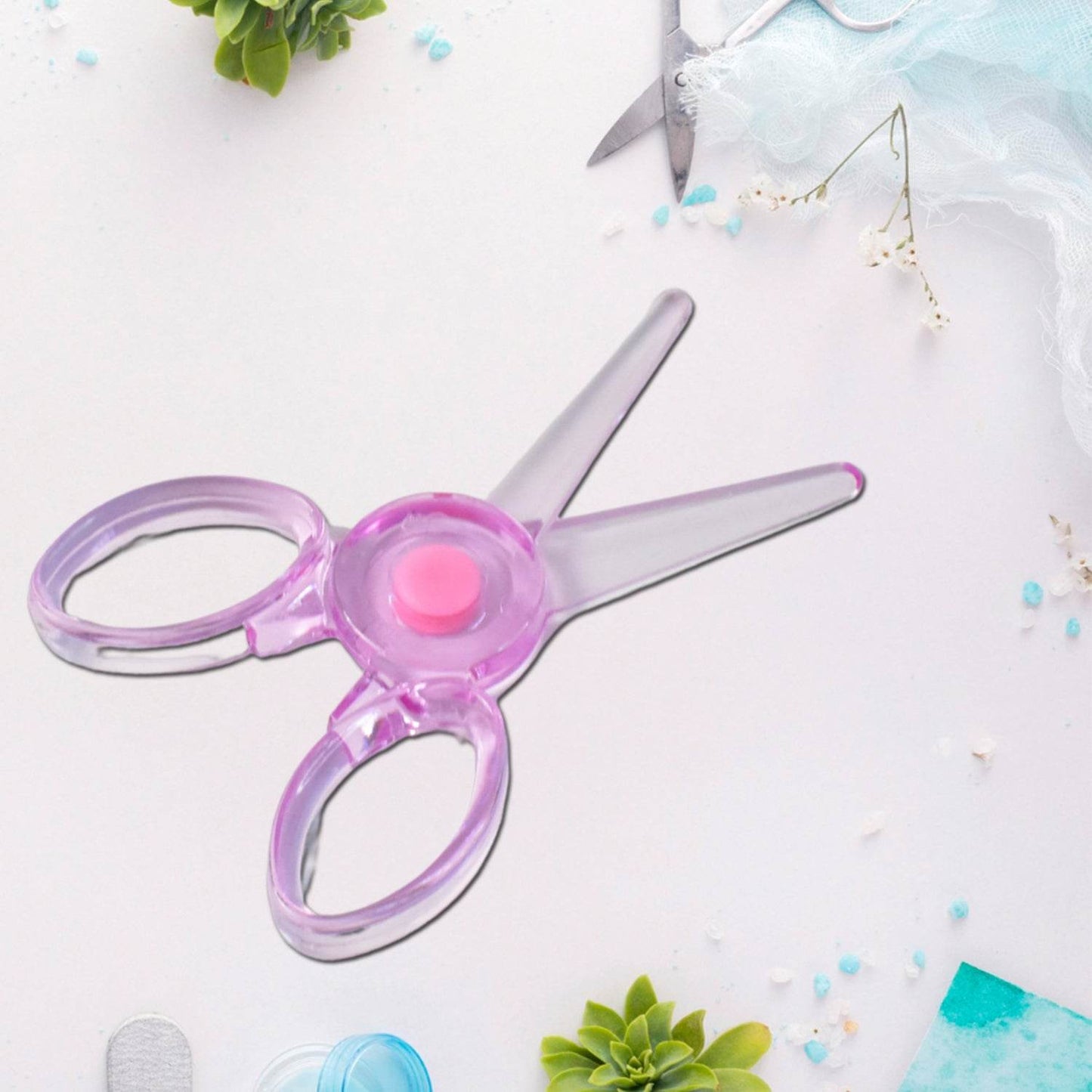 Plastic Child-Safe Scissor (1 Pc / Mix Color) - Gadgetspiremart