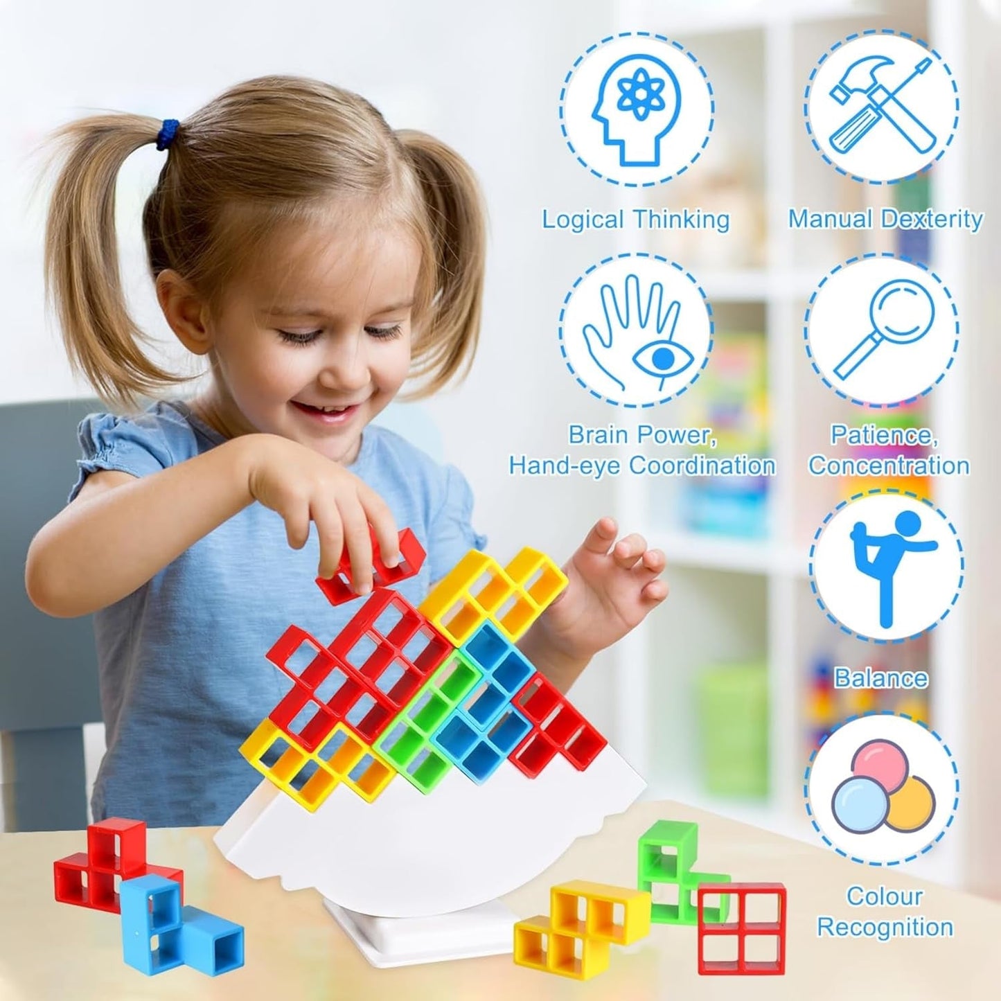 3D Tower Game, Tower Balance Game(16 Pcs Set)