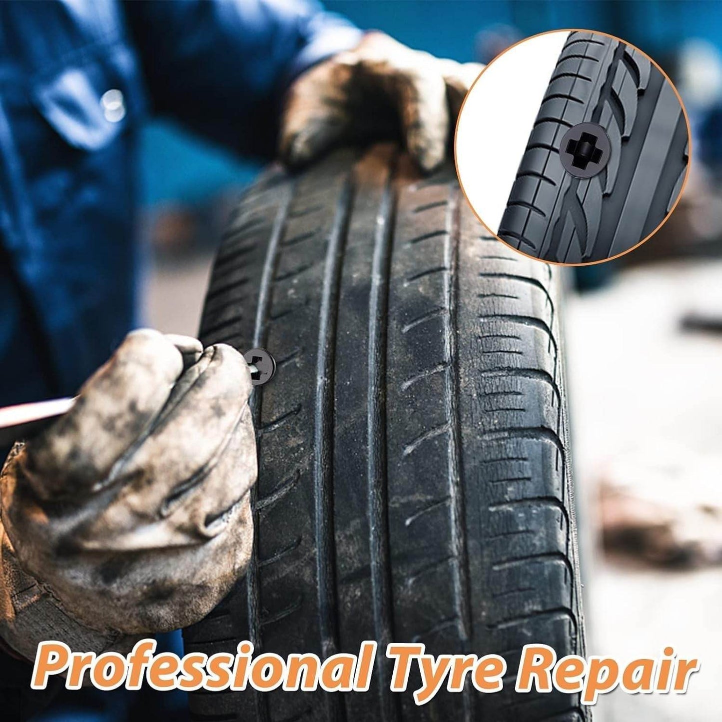Tire Repair Rubber Nail Car Tire Repair Nails Tire Repair Rubber Screws, Black (10 Pcs Set) - Gadgetspiremart