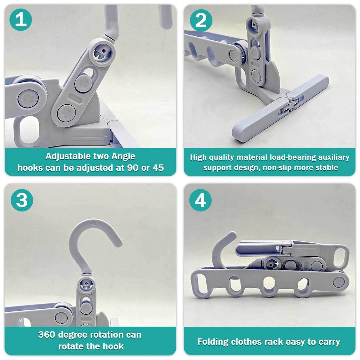 5-Hole Foldable Clothes Hanger – Robust, Space-Saving Travel Rack - Gadgetspiremart