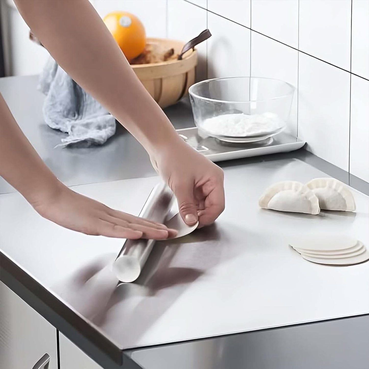 Premium Stainless Steel Anti-Bacterial Chopping Board for Kitchen (1 Pc)