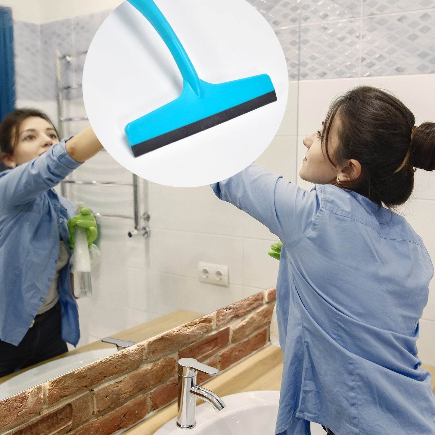 Kitchen Platform and Glass Wiper No-Dust Broom, Long Handle, Easy Floor Cleaning. - Gadgetspiremart
