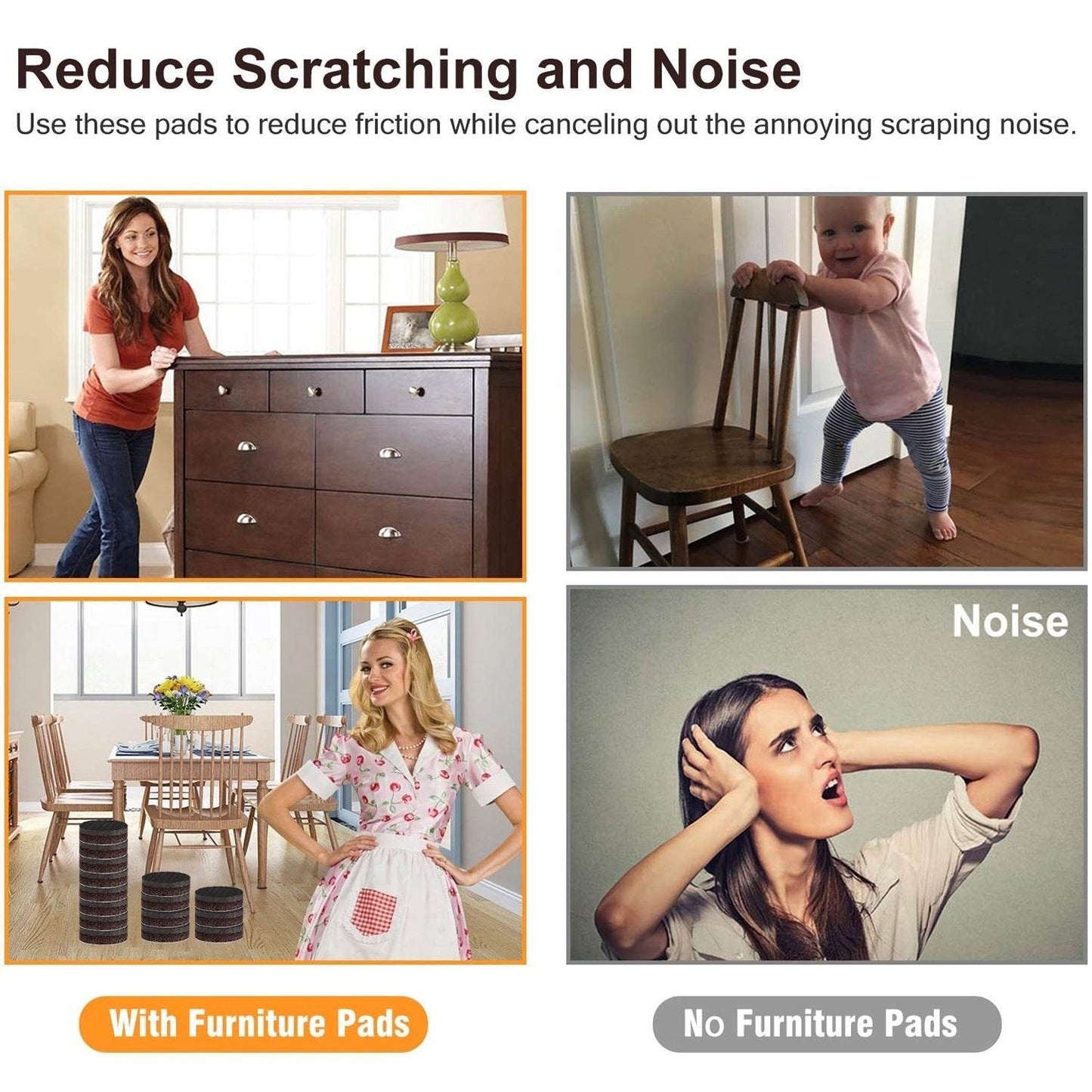 4-Piece Square Felt Furniture Floor Protector Pads - Gadgetspiremart