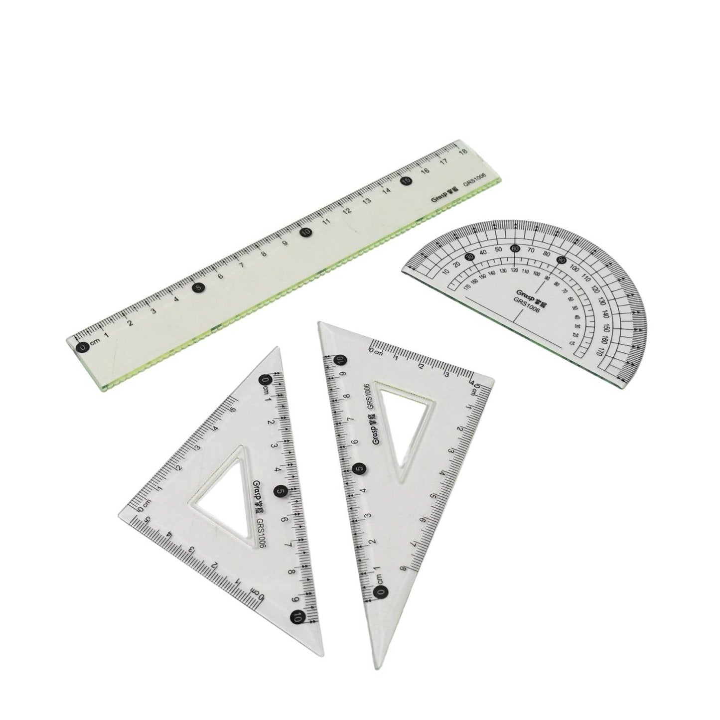 4-Piece Geometry Set, Triangle Ruler Protractor Straight Ruler - Gadgetspiremart