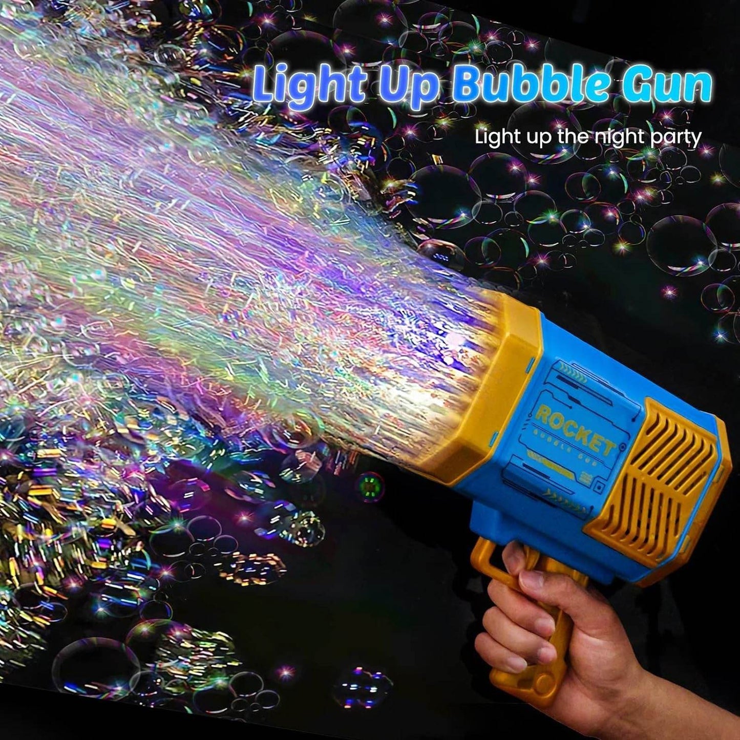 69 Holes Big Rechargeable Powerful Machine Bubble Gun Toys for Kids Adults, Bubble Makers, Big Rocket Boom Bubble Blower Best Gifts - Gadgetspiremart