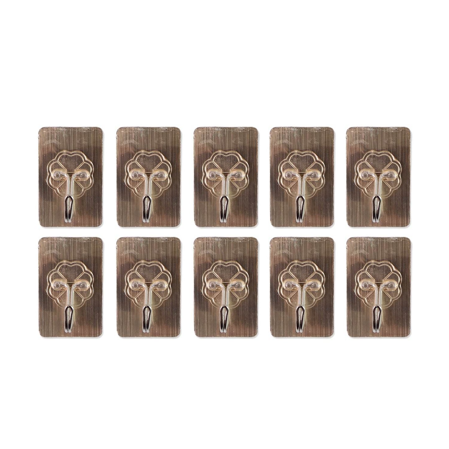 Plastic Adhesive Sticky Waterproof and Oil Proof, Wall Hook (5.5×3.5 Cm & 10 Pc) - Gadgetspiremart