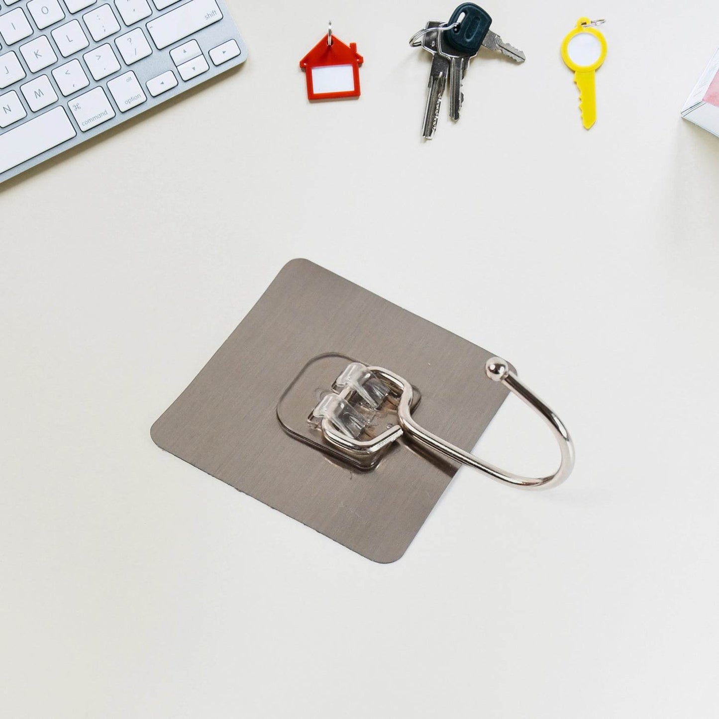 Large Stainless Steel Self Adhesive Wall Hooks (1 Pc) - Gadgetspiremart