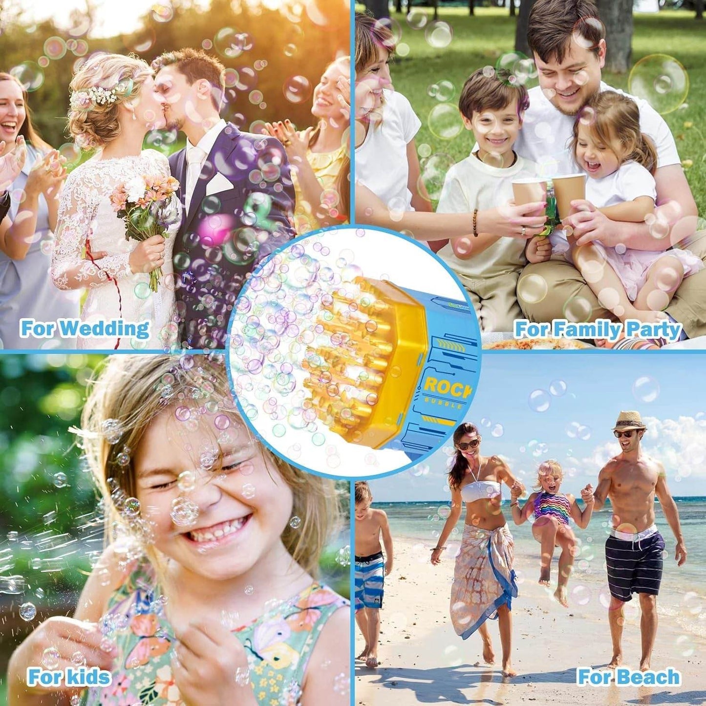 69 Holes Big Rechargeable Powerful Machine Bubble Gun Toys for Kids Adults, Bubble Makers, Big Rocket Boom Bubble Blower Best Gifts - Gadgetspiremart