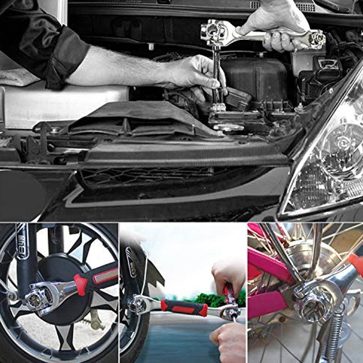 48 in 1 wrench Swivel Head Multi Tool Spanner Tools Socket Works with Spline Bolts Multi function Universal Furniture Car Repair - Gadgetspiremart