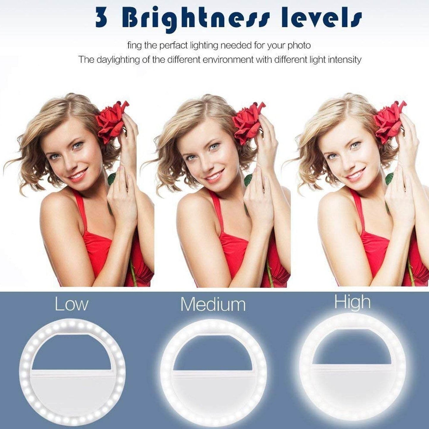 Phone Selfie Ring Light – Battery Operated Clip-On Light for Smartphone Photography (Battery Not Included) - Gadgetspiremart
