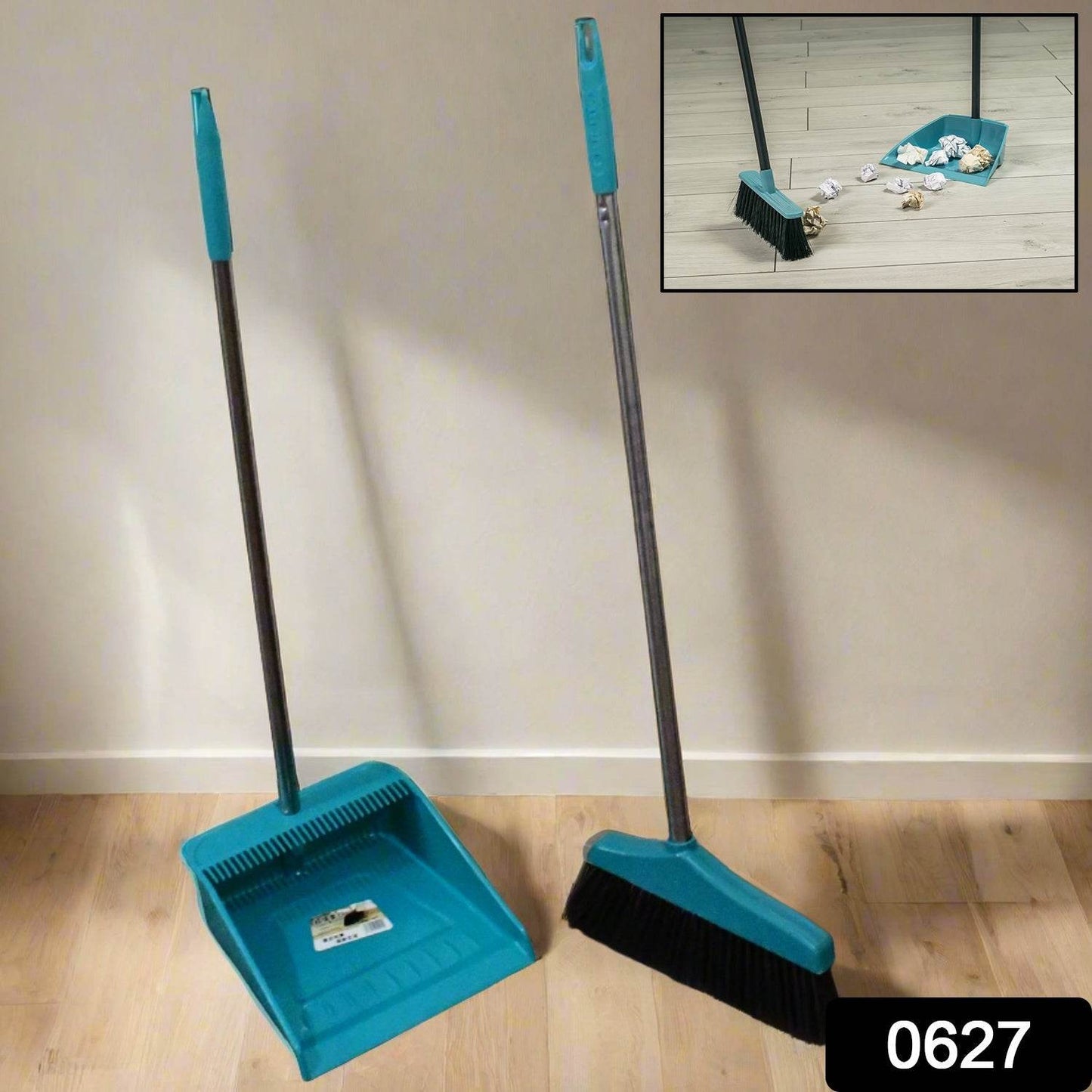 Long Handle Dustpan and Brush 2 Piece Set for Sweeping Cleaning Home Office, Supdi - Gadgetspiremart