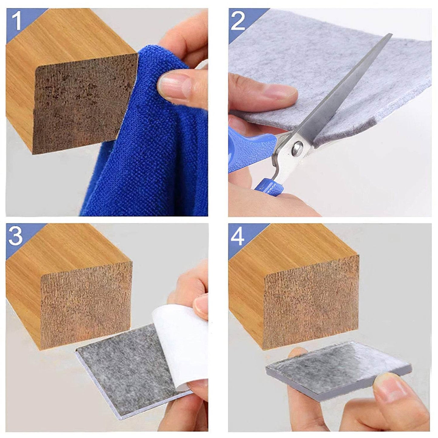 4-Piece Square Felt Furniture Floor Protector Pads - Gadgetspiremart
