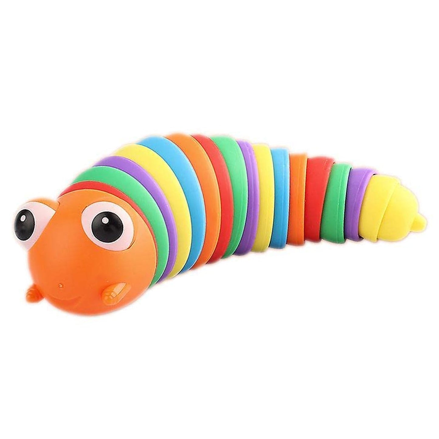 3D Rainbow Color Plastic Slug Fidget Toys (1 Pc)