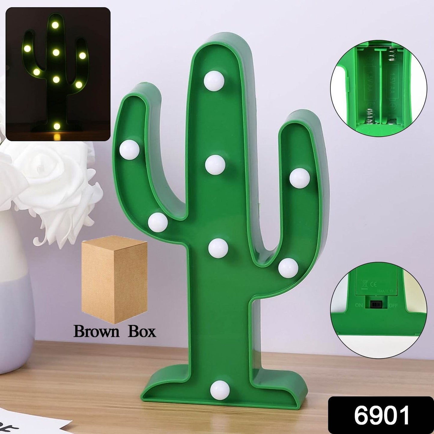 LED Cactus Light, LED Desk Lamp, LED Table Lamp (1 Pc / Battery not Included) - Gadgetspiremart