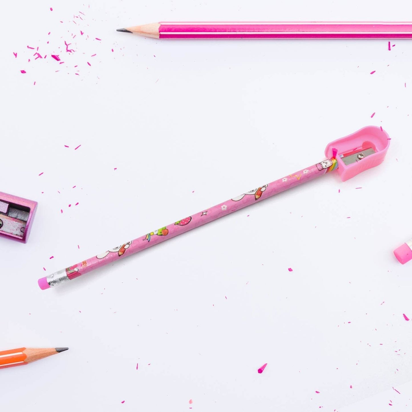 Kids' Stationery Kit: Wooden Pencils, Sharpener, Eraser, Diary (8 Pc Set) - Gadgetspiremart
