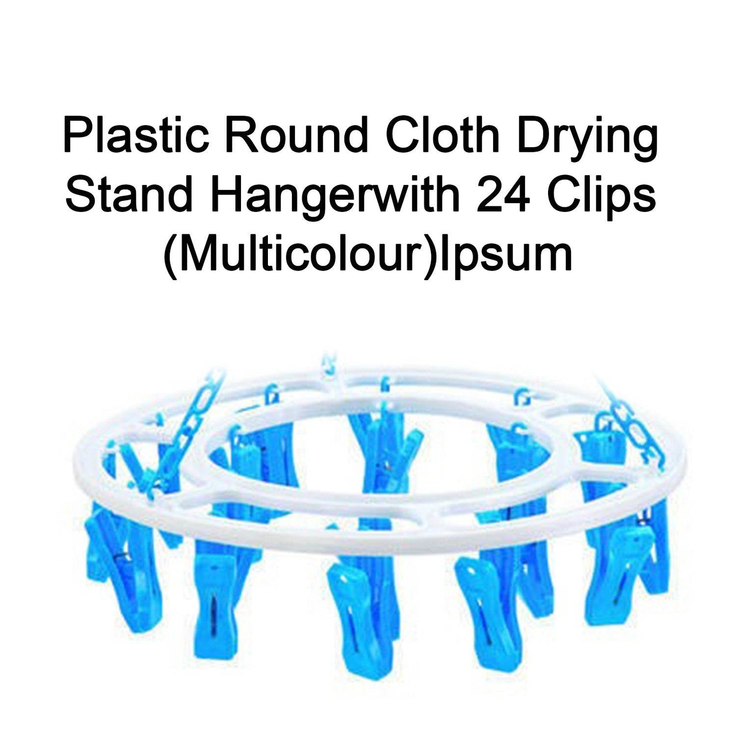 Plastic Round Cloth Drying Stand Hanger with 24 Clips (Multicolour) - Gadgetspiremart