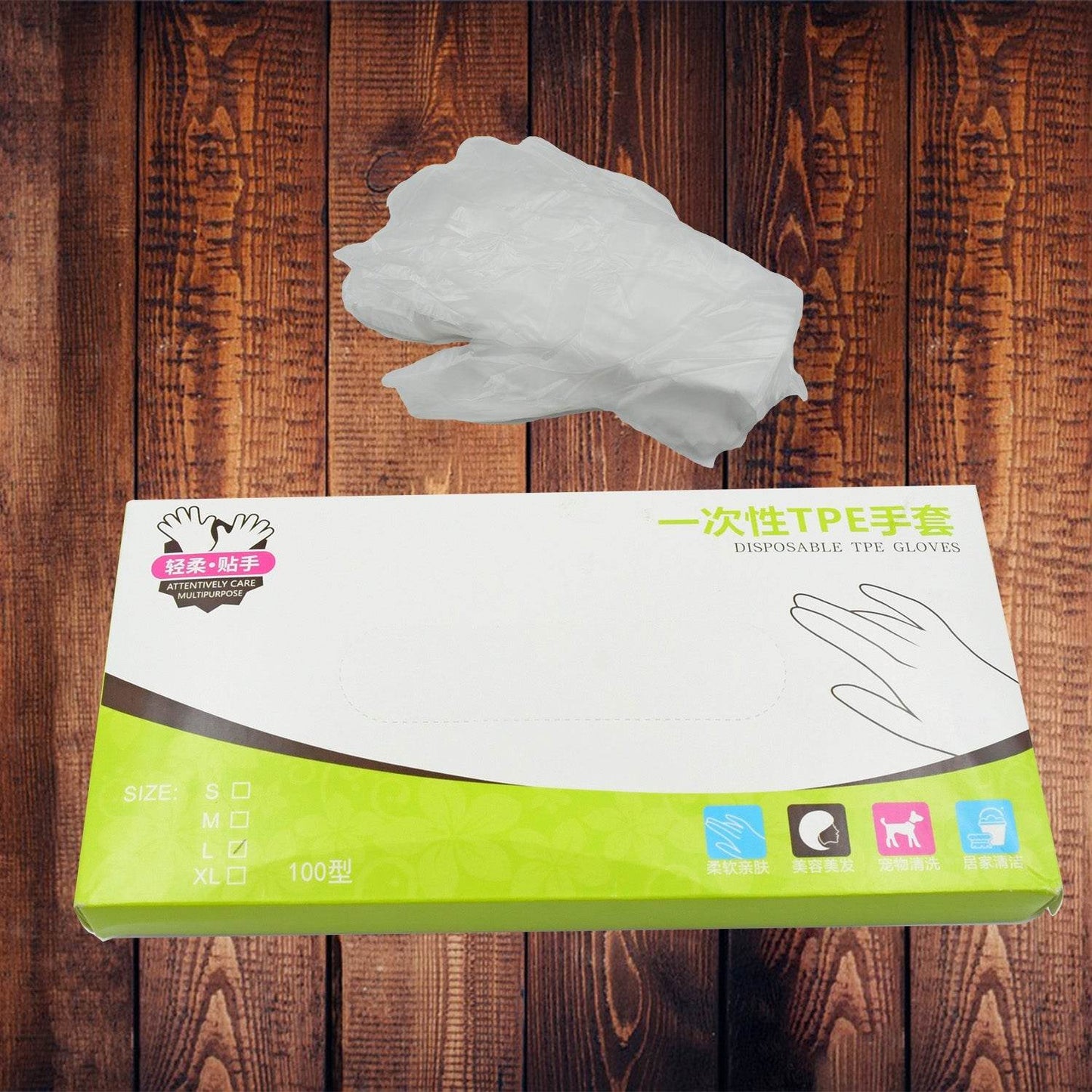 Large Disposable Gloves (100 Pcs): Clear Plastic, Multipurpose - Gadgetspiremart
