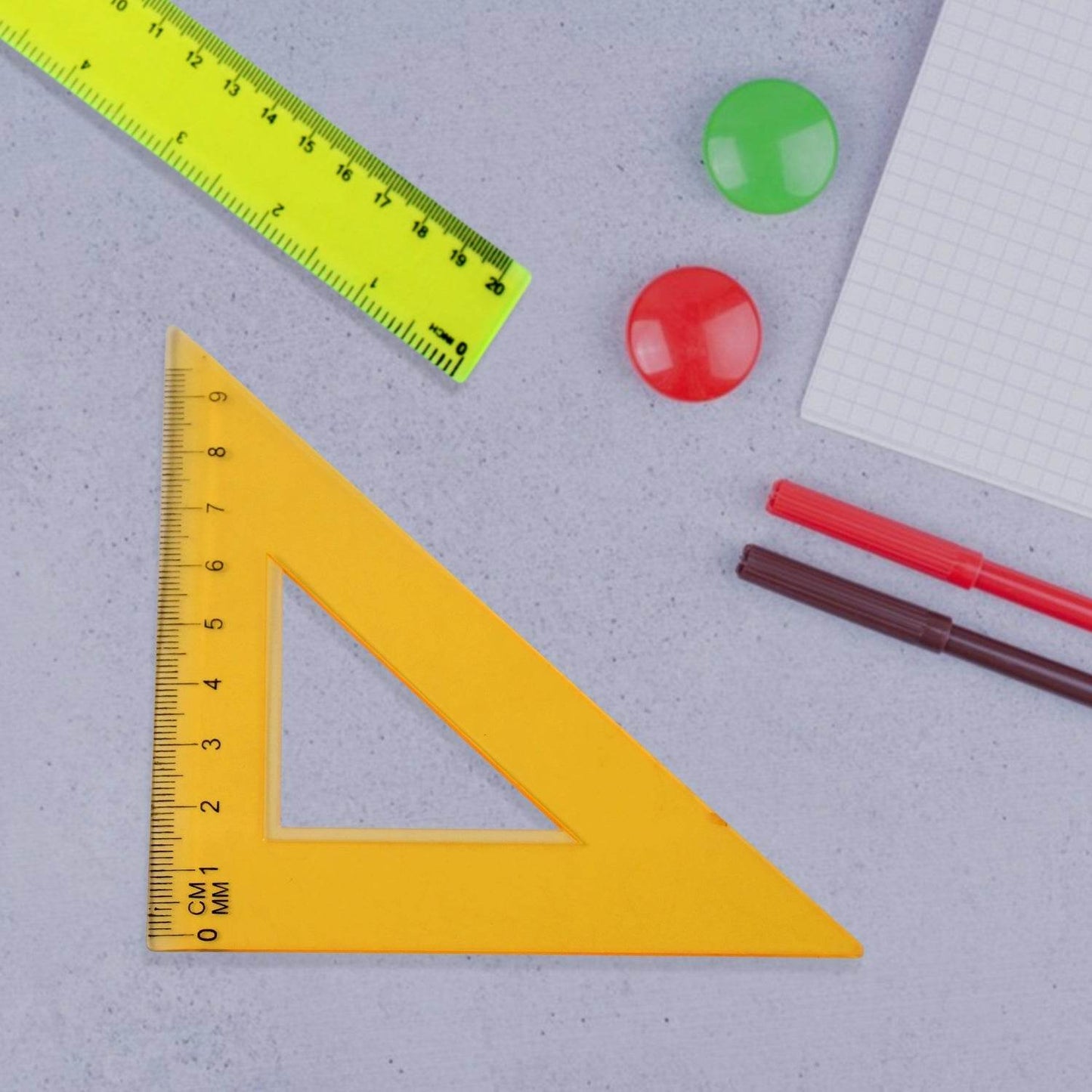 4-Piece Geometry Set, Triangle Ruler Protractor Straight Ruler - Gadgetspiremart
