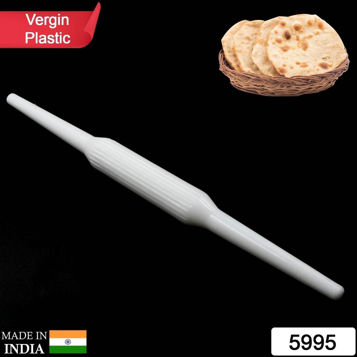 Kitchen Plastic Vergin Roti Maker Belan / Rolling Pin for Roti / Chapati High Quality Kitchen Tool (1Pc) - Gadgetspiremart