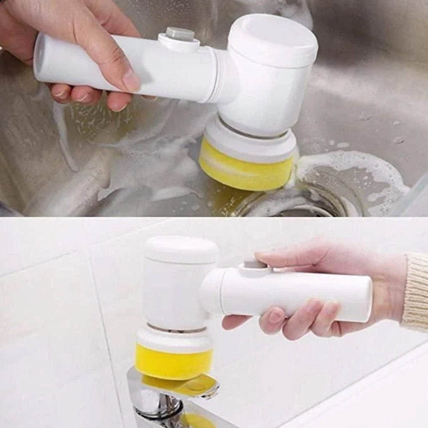 5in1 Home Kitchen Electric Cleaning Brush, Electric Spin Scrubber - Gadgetspiremart