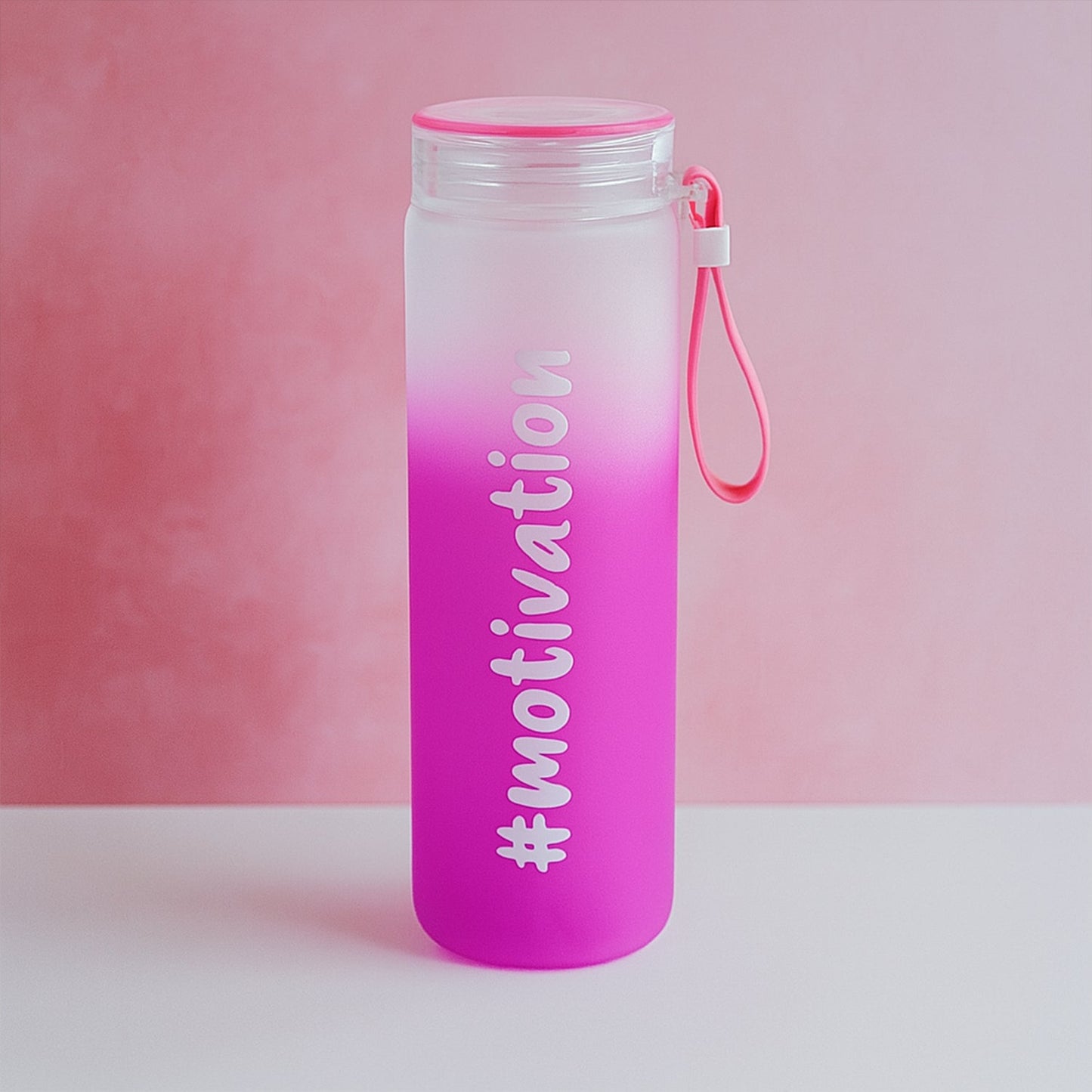 Motivational Glass Water Bottle Colorful potable Water Glass Bottle With Rubber Band, Daily Intake Hourly Water Bottle to Ensure You Drink Enough Water Throughout The Day Reusable Cycling Gym, Workout Fitness Bottle (350 ML)