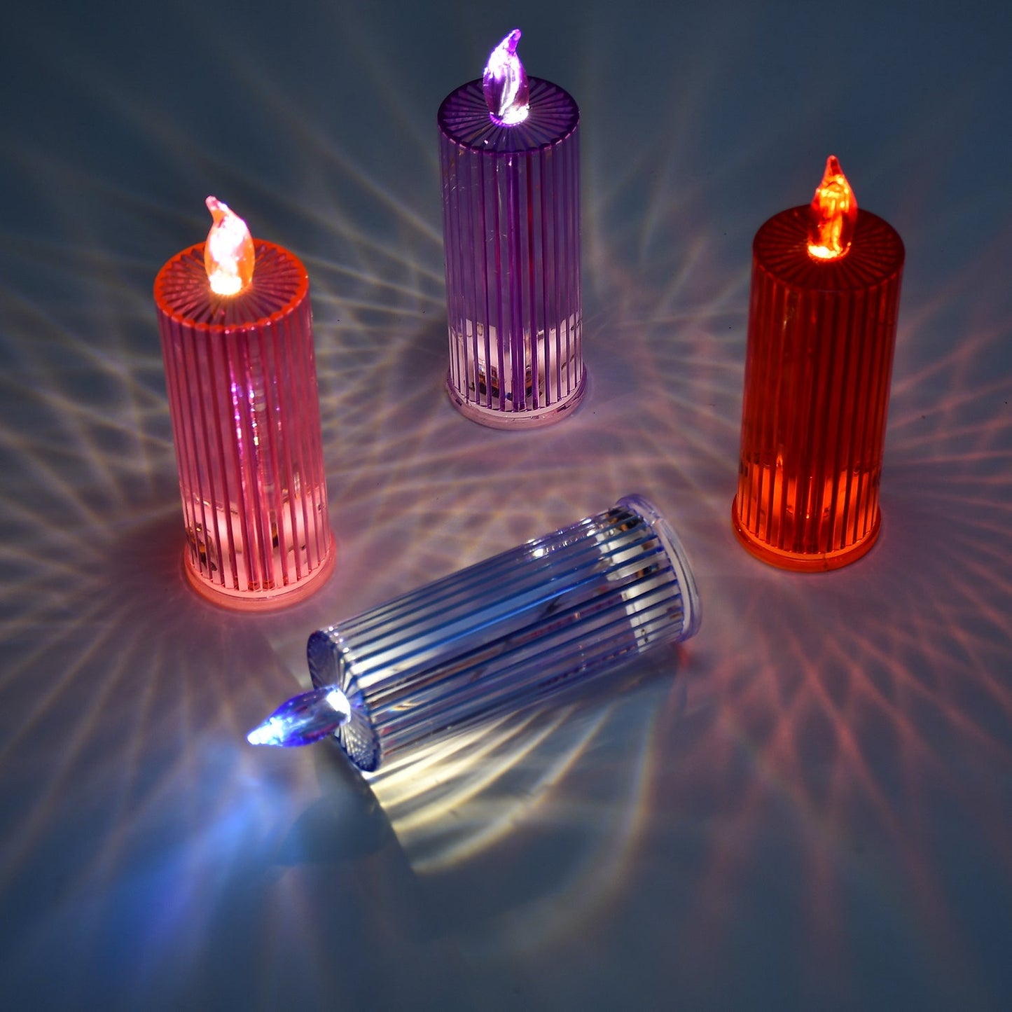 Big Simple Candles for Home Decoration, Crystal Candle Lights, Diwali (Multicolor)