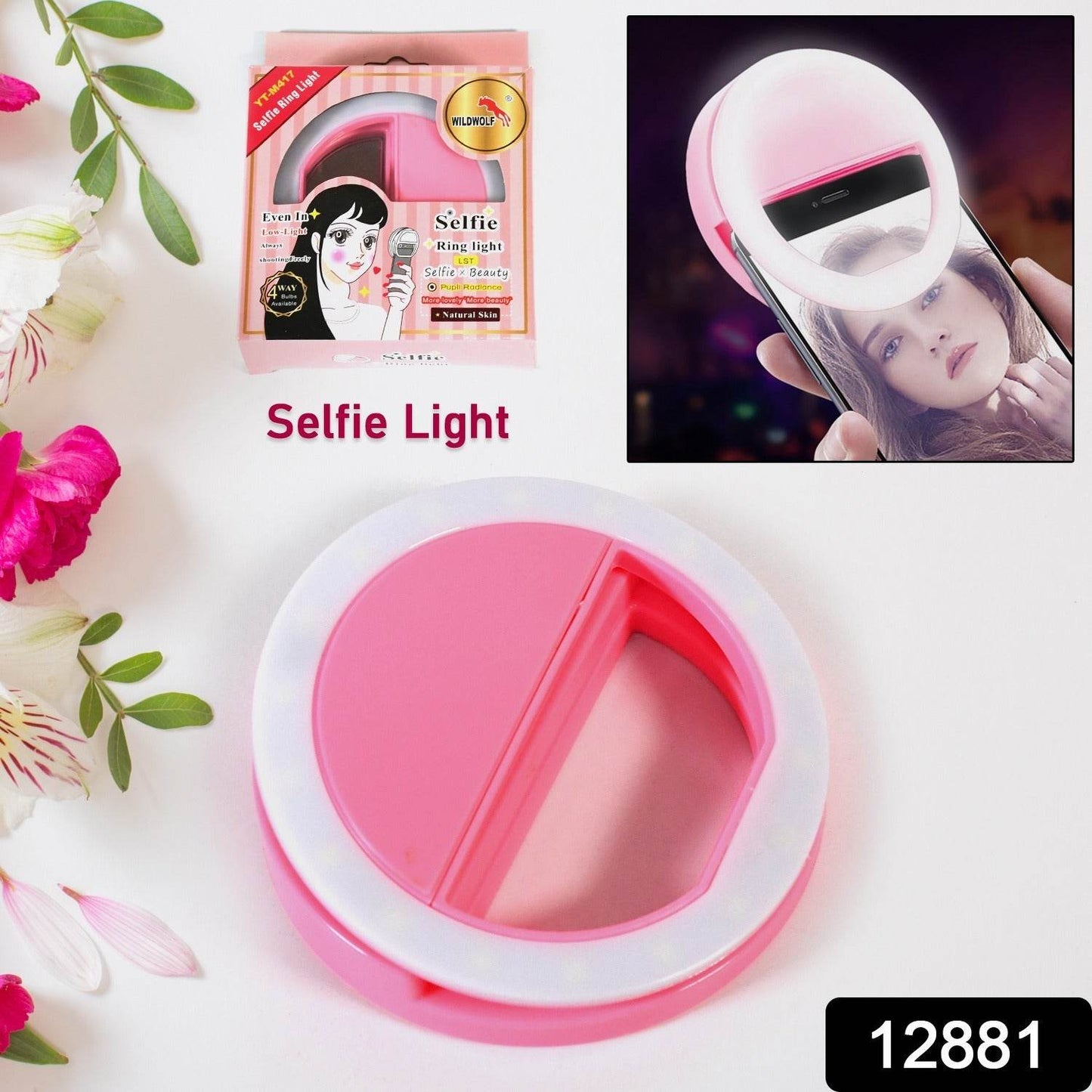 Phone Selfie Ring Light – Battery Operated Clip-On Light for Smartphone Photography (Battery Not Included) - Gadgetspiremart