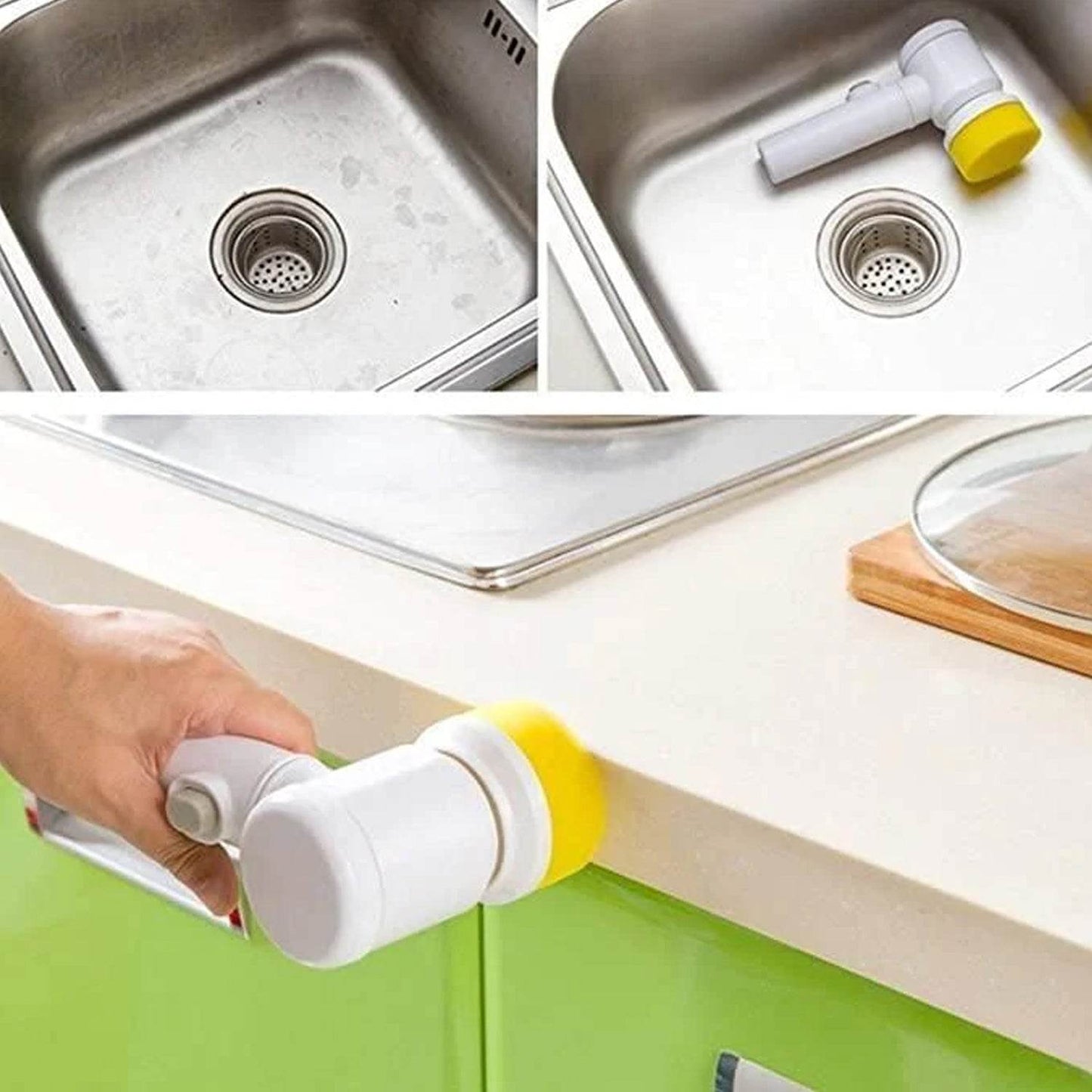 5in1 Home Kitchen Electric Cleaning Brush, Electric Spin Scrubber - Gadgetspiremart