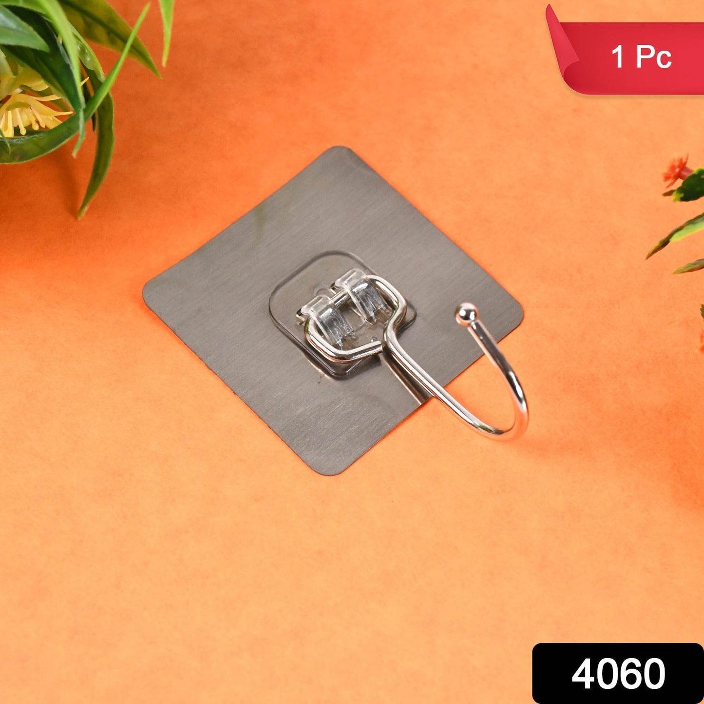 Large Stainless Steel Self Adhesive Wall Hooks (1 Pc) - Gadgetspiremart