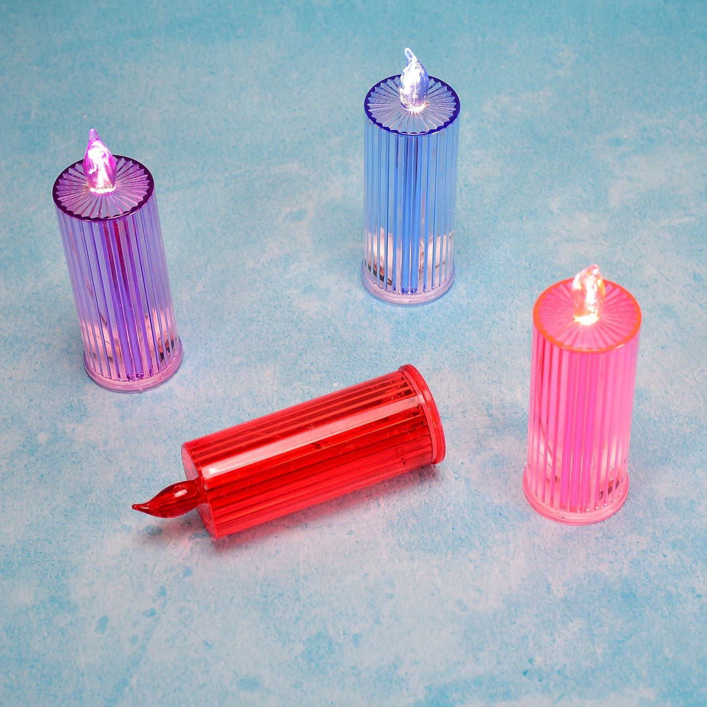 Big Simple Candles for Home Decoration, Crystal Candle Lights, Diwali (Multicolor)