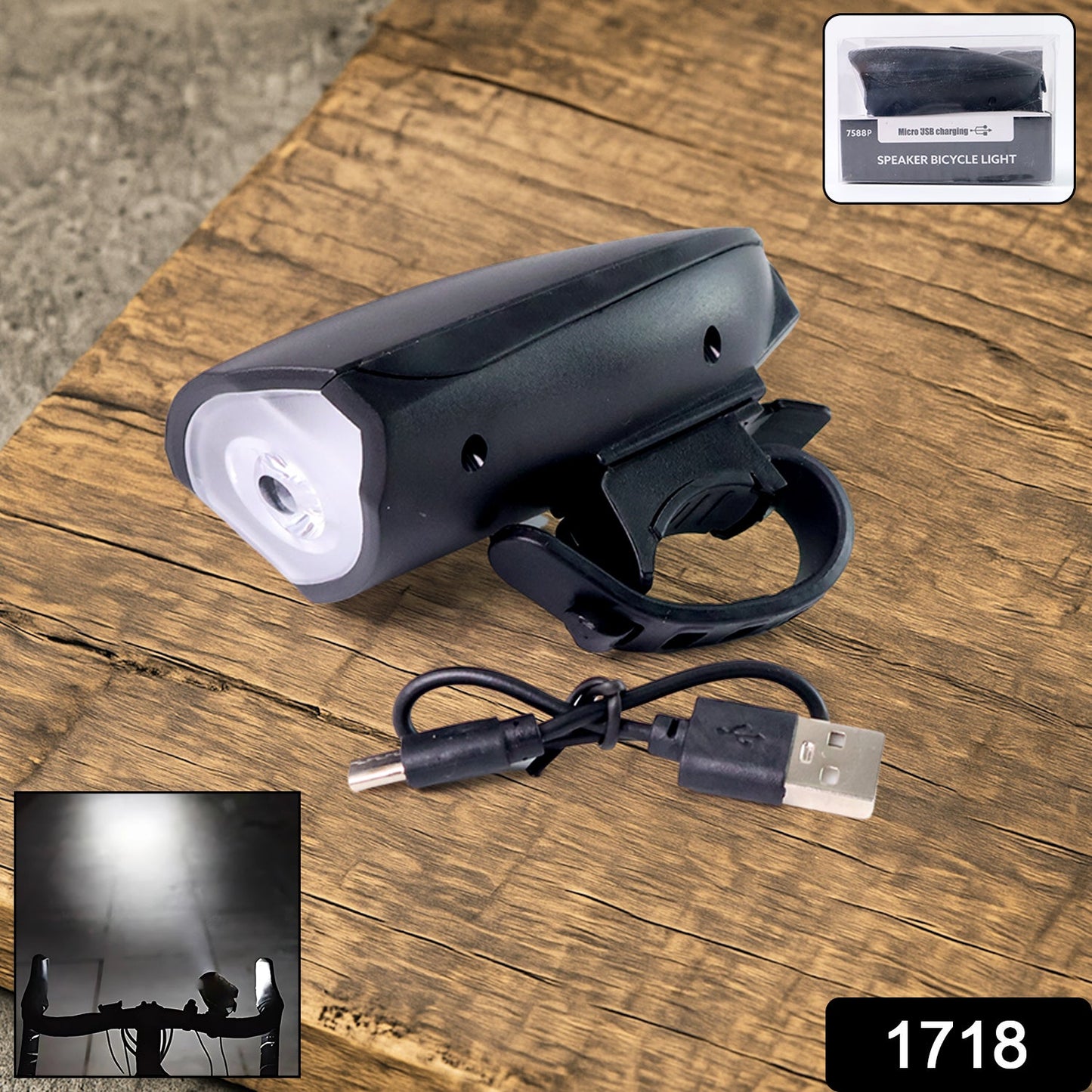 Bicycle LED Light Work On Battery (Speaker Not Included)