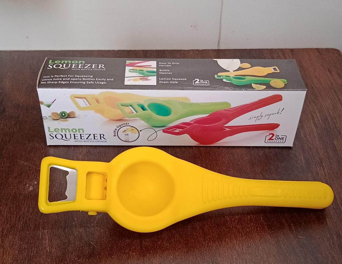 Kitchen 2 in 1 Unbreakable Lemon Squeezer and Bottle Opener (1 Pc) - Gadgetspiremart