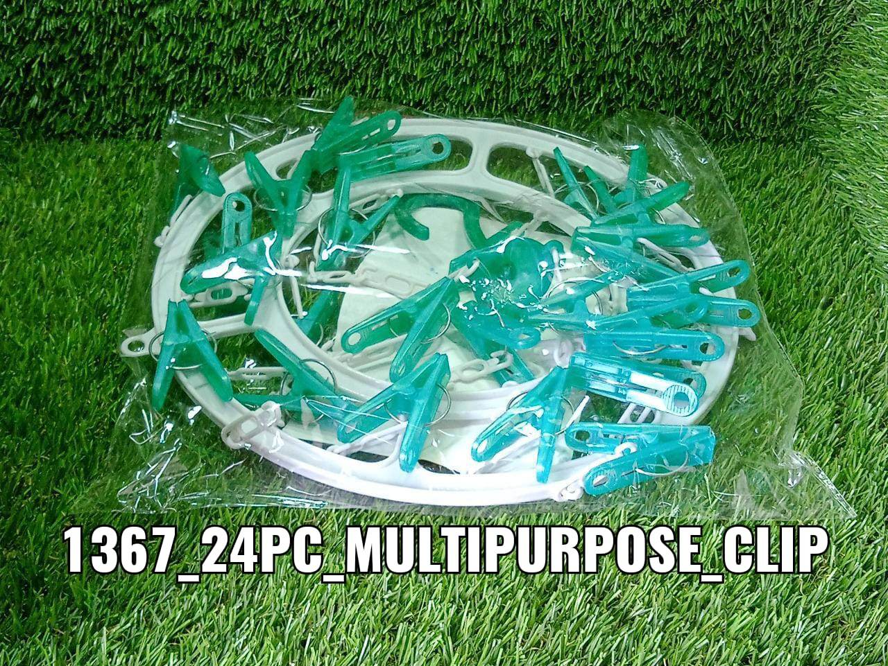 Plastic Round Cloth Drying Stand Hanger with 24 Clips (Multicolour) - Gadgetspiremart