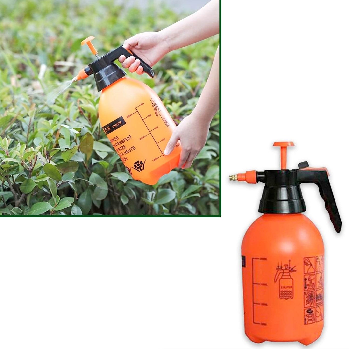 Water Sprayer Hand-held Pump Pressure Garden Sprayer - 2 L (Mix Color) - Gadgetspiremart