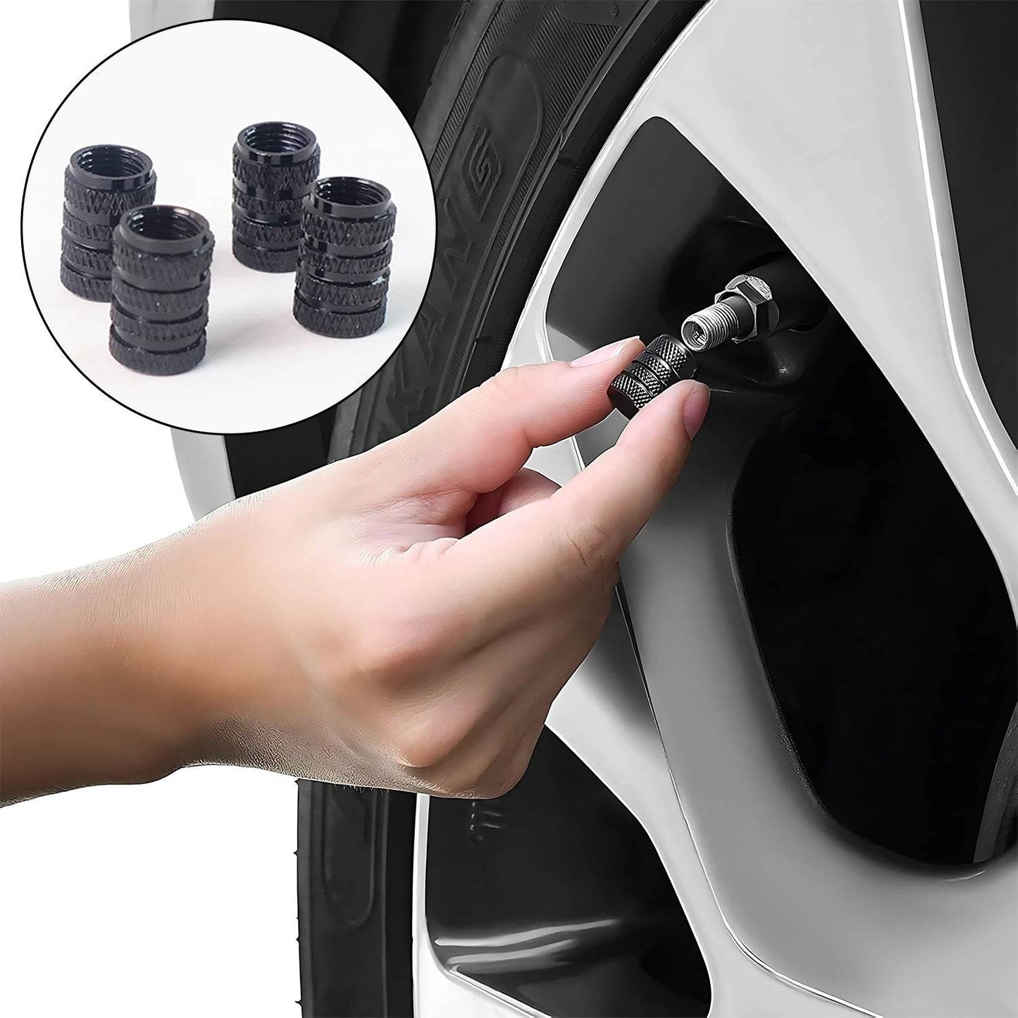 Tire Valve Stem Caps Fit for Genesis Cars. Air Valve Caps Suit for Most Car Truck SUV Wheel Accessories 4pcs Silver. - Gadgetspiremart